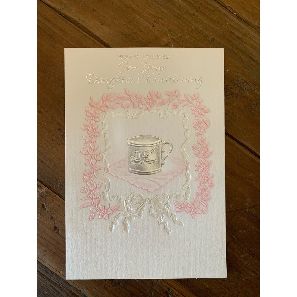 6 Vintage 1996 Baby Girl and Baptism Christening Card Art Ephemera 6 total